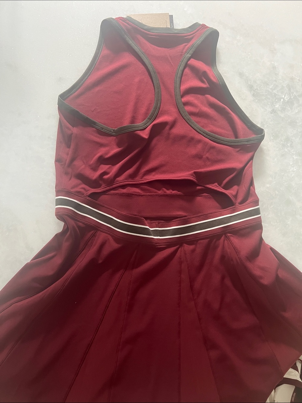 Nike Burgundy Tennis Dress with White Trim - Picture 6 of 6
